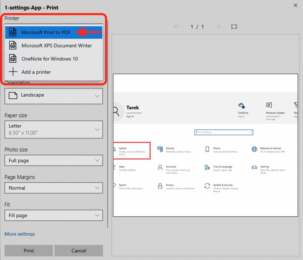 How To Fix The Microsoft Print To PDF Feature Not Working In Windows 10   Print To PDF Enabled 1024x880 